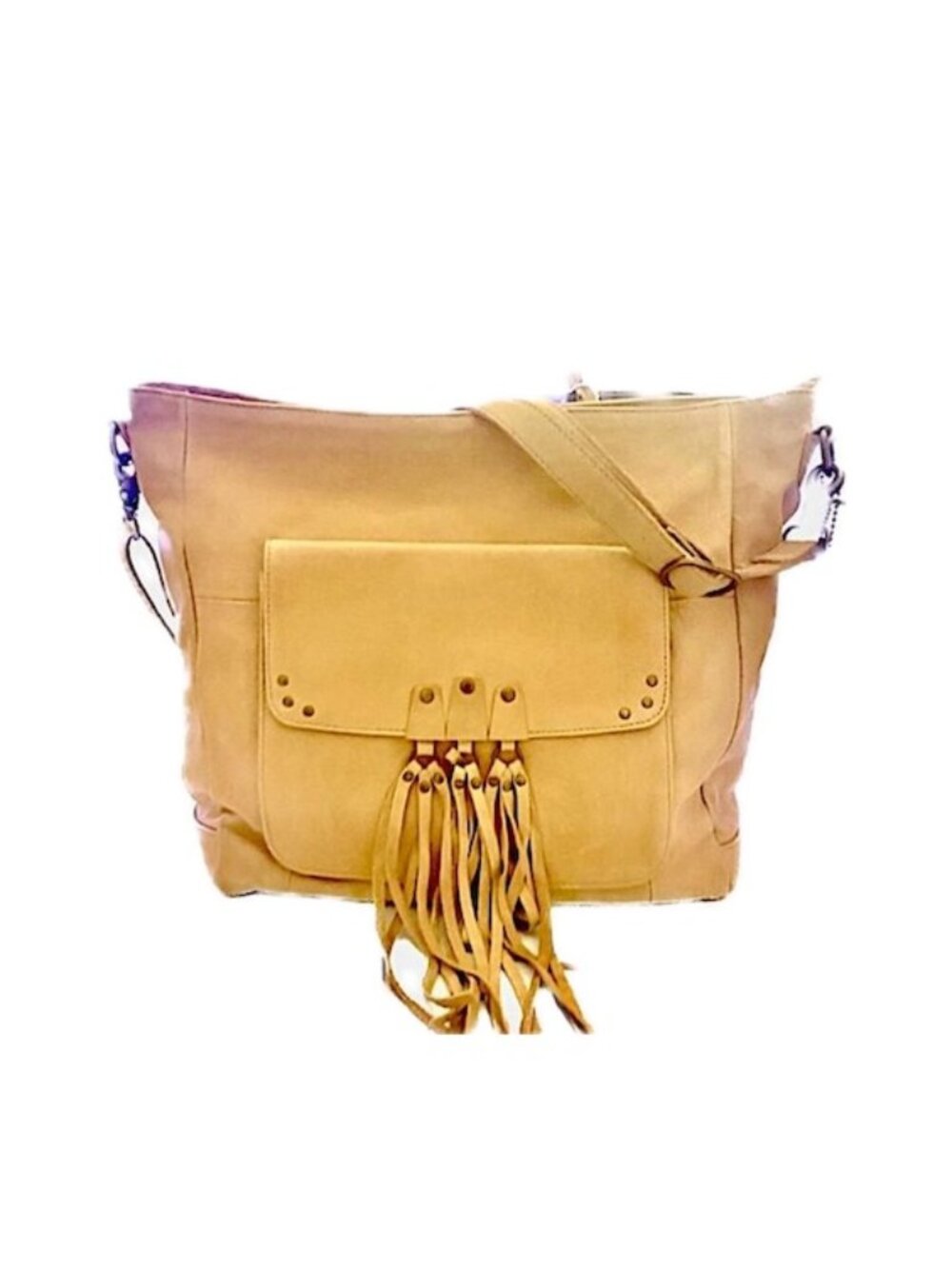 DAY & MOOD Alexis Leather Hobo Bag Fringe Adjustable Crossbody Tote Shoulder NEW